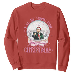 Christmas Trump Sweatshirt I'll Be Home For Xmas Retro Vintage Pink Coquette Bow TS02 Red Print Your Wear