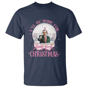 Christmas Trump T Shirt I'll Be Home For Xmas Retro Vintage Pink Coquette Bow TS02 Navy Print Your Wear