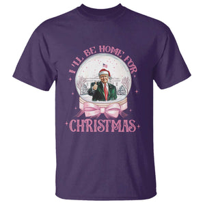 Christmas Trump T Shirt I'll Be Home For Xmas Retro Vintage Pink Coquette Bow TS02 Purple Print Your Wear