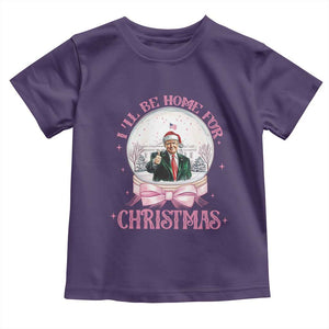 Christmas Trump Toddler T Shirt I'll Be Home For Xmas Retro Vintage Pink Coquette Bow TS02 Purple Print Your Wear