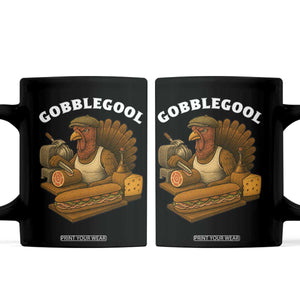 Gobblegool Funny Thanksgiving Coffee Mug Italian Turkey Deli Humor Sub Sandwich TS02 Black Print Your Wear