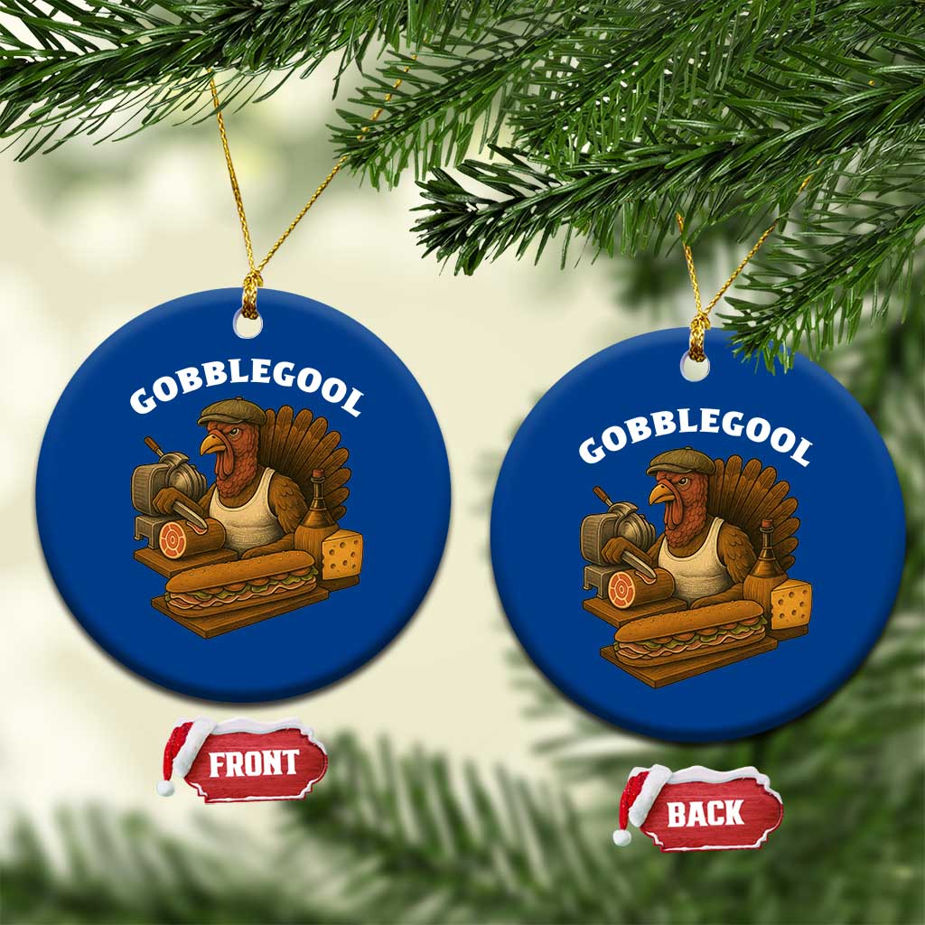 Gobblegool Funny Thanksgiving Ceramic Ornament Italian Turkey Deli Humor Sub Sandwich TS02 1pc Blue Print Your Wear