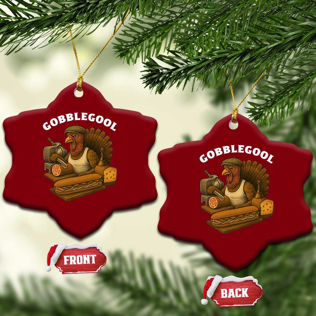 Gobblegool Funny Thanksgiving Ceramic Ornament Italian Turkey Deli Humor Sub Sandwich TS02 Print Your Wear