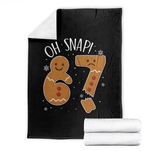 Oh Snap 67 Gingerbread Meme Throw Blanket Broken Cookie Six Seven Holiday Gag Christmas Vibes TS02 Black Print Your Wear