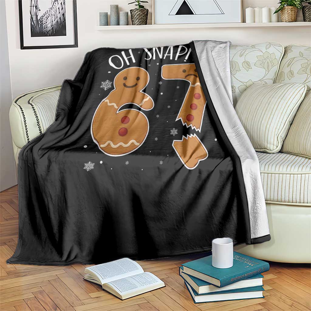 Oh Snap 67 Gingerbread Meme Throw Blanket Broken Cookie Six Seven Holiday Gag Christmas Vibes TS02 Print Your Wear