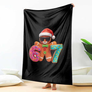 Funny 67 Meme Gingerbread Donut Throw Blanket Cool Christmas Cookie Six Seven Santa Hat Sprinkles TS02 Print Your Wear