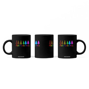 Colorful Rainbow Christmas Trees Coffee Mug Merry Xmas Fun Festive Holiday Pride Gift TS02 Print Your Wear