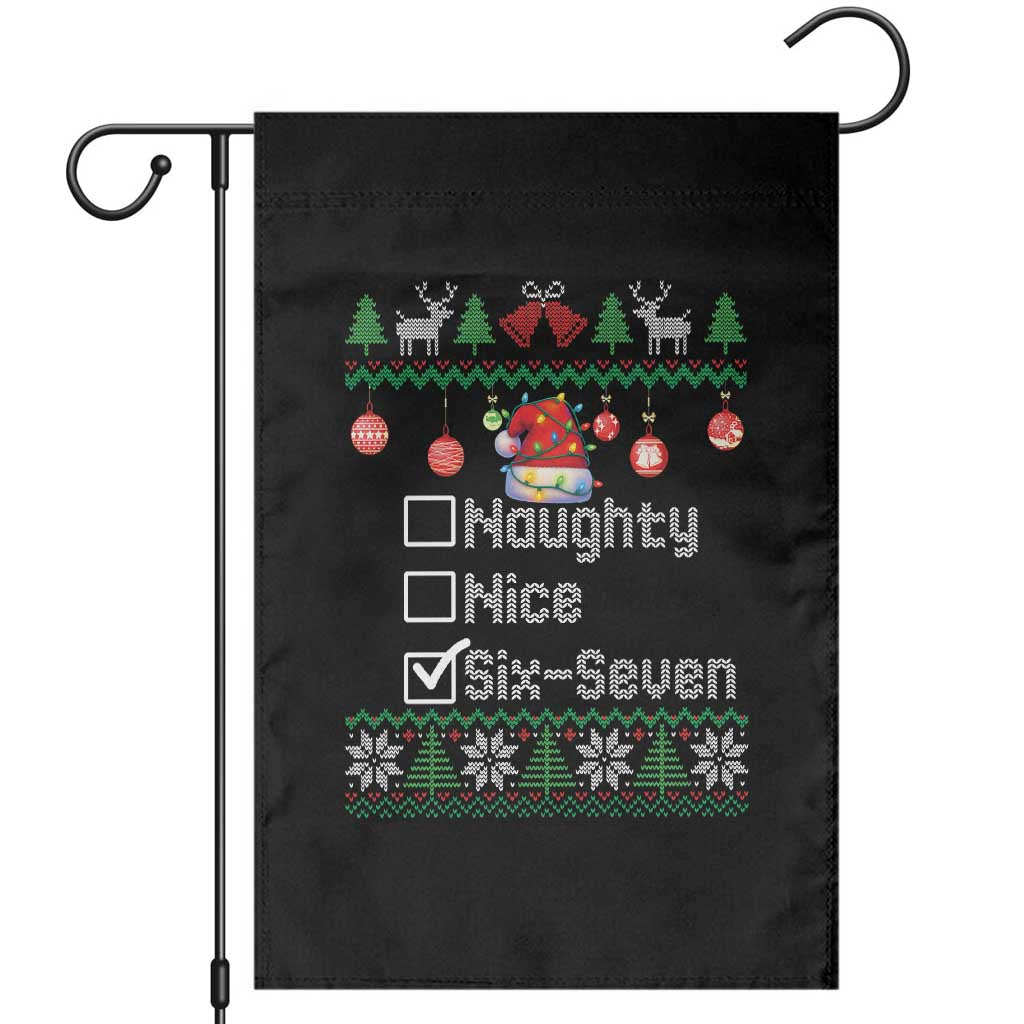 Funny 67 Christmas Checklist Garden Flag Naughty Nice Six Seven Meme Holiday TS02 Black Print Your Wear