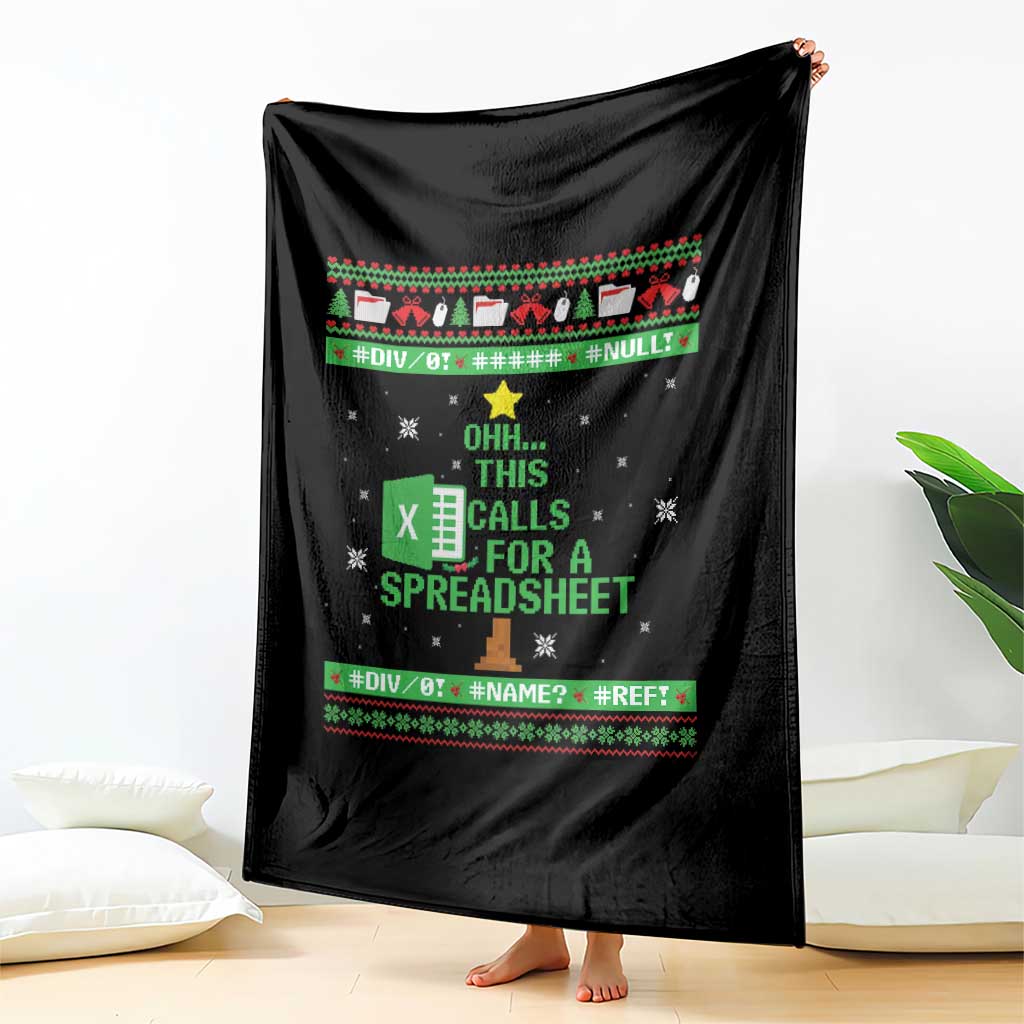 Funny Excel Christmas Tree Throw Blanket This Calls for a Spreadsheet Xmas DIV0 Errors TS02 Print Your Wear