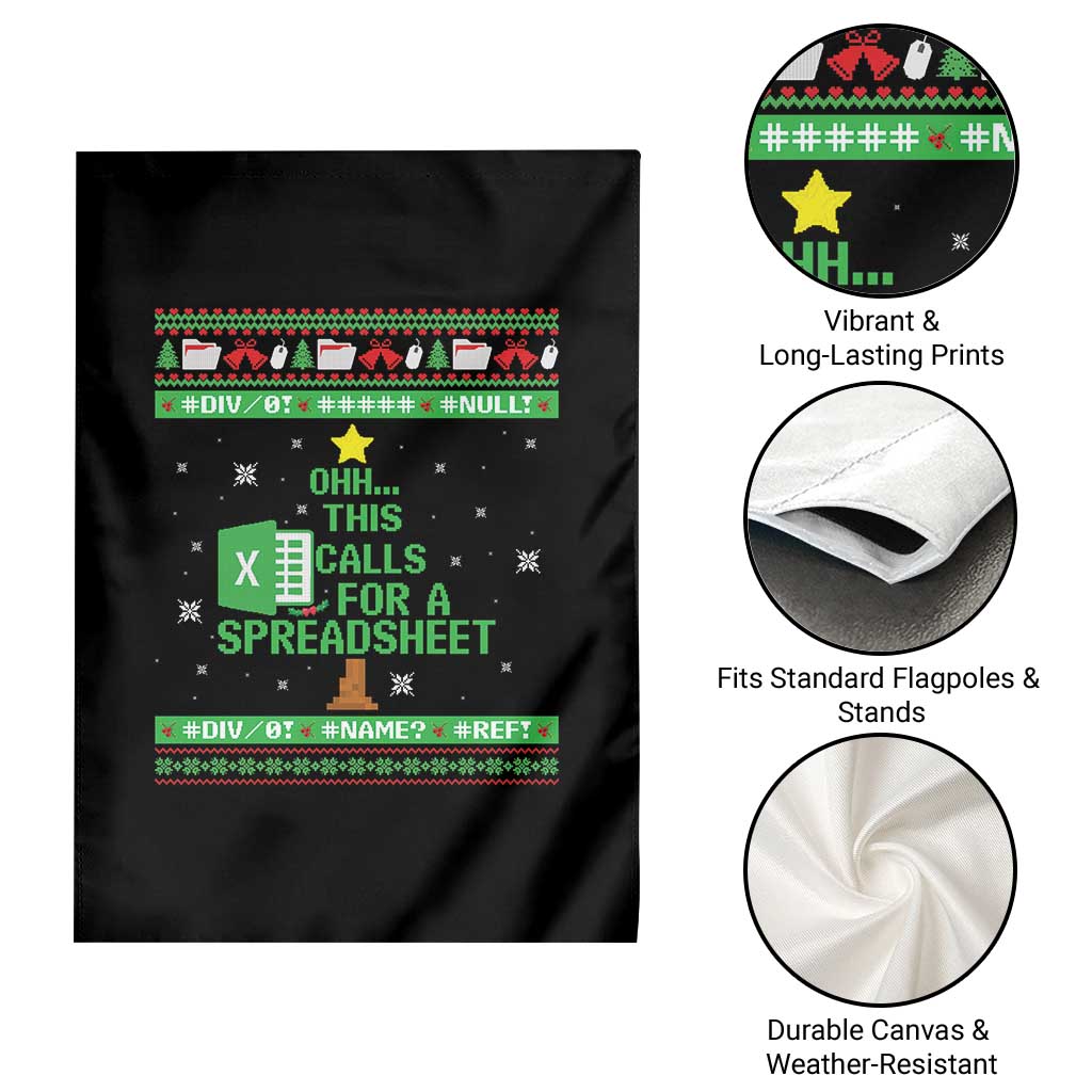 Funny Excel Christmas Tree Garden Flag This Calls for a Spreadsheet Xmas DIV0 Errors TS02 Print Your Wear