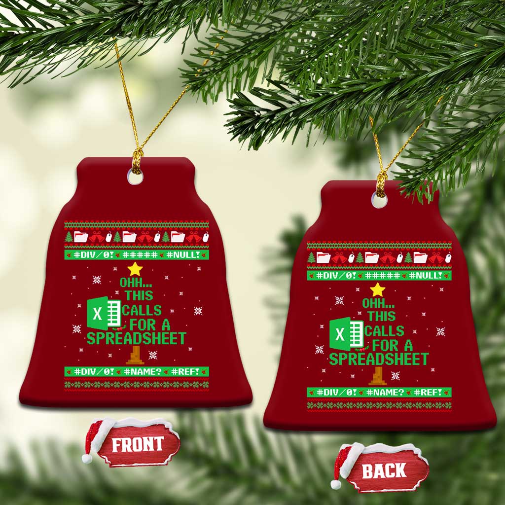 Funny Excel Christmas Tree Ceramic Ornament This Calls for a Spreadsheet Xmas DIV0 Errors TS02 Print Your Wear