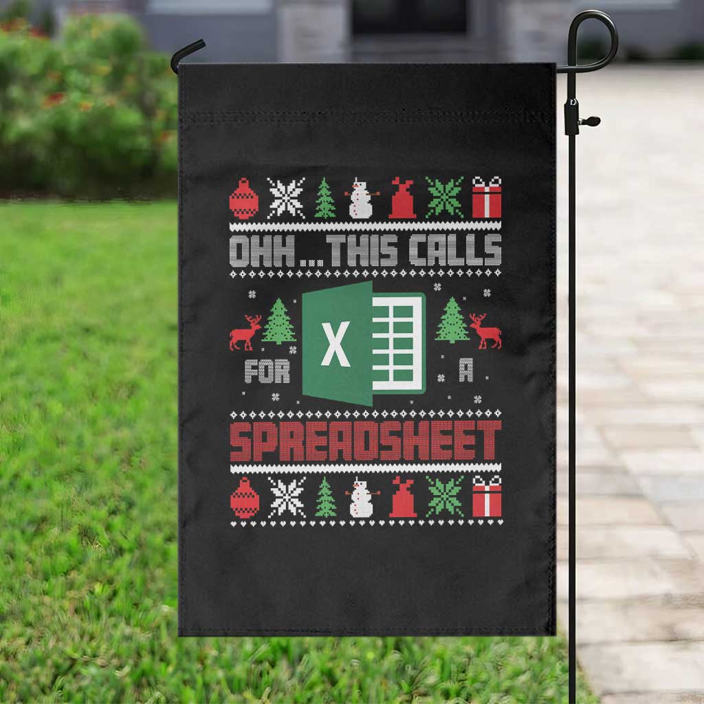 This Calls for a Spreadsheet Christmas Garden Flag Funny Excel Xmas Gift for Data Nerds Accountants TS02 Print Your Wear