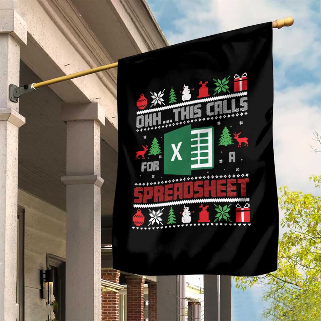 This Calls for a Spreadsheet Christmas Garden Flag Funny Excel Xmas Gift for Data Nerds Accountants TS02 Print Your Wear
