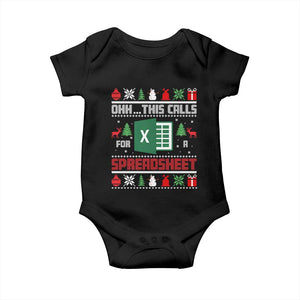 This Calls for a Spreadsheet Christmas Baby Onesie Funny Excel Xmas Gift for Data Nerds Accountants TS02 Black Print Your Wear