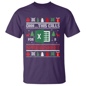 This Calls for a Spreadsheet Christmas T Shirt Funny Excel Xmas Gift for Data Nerds Accountants TS02 Purple Print Your Wear