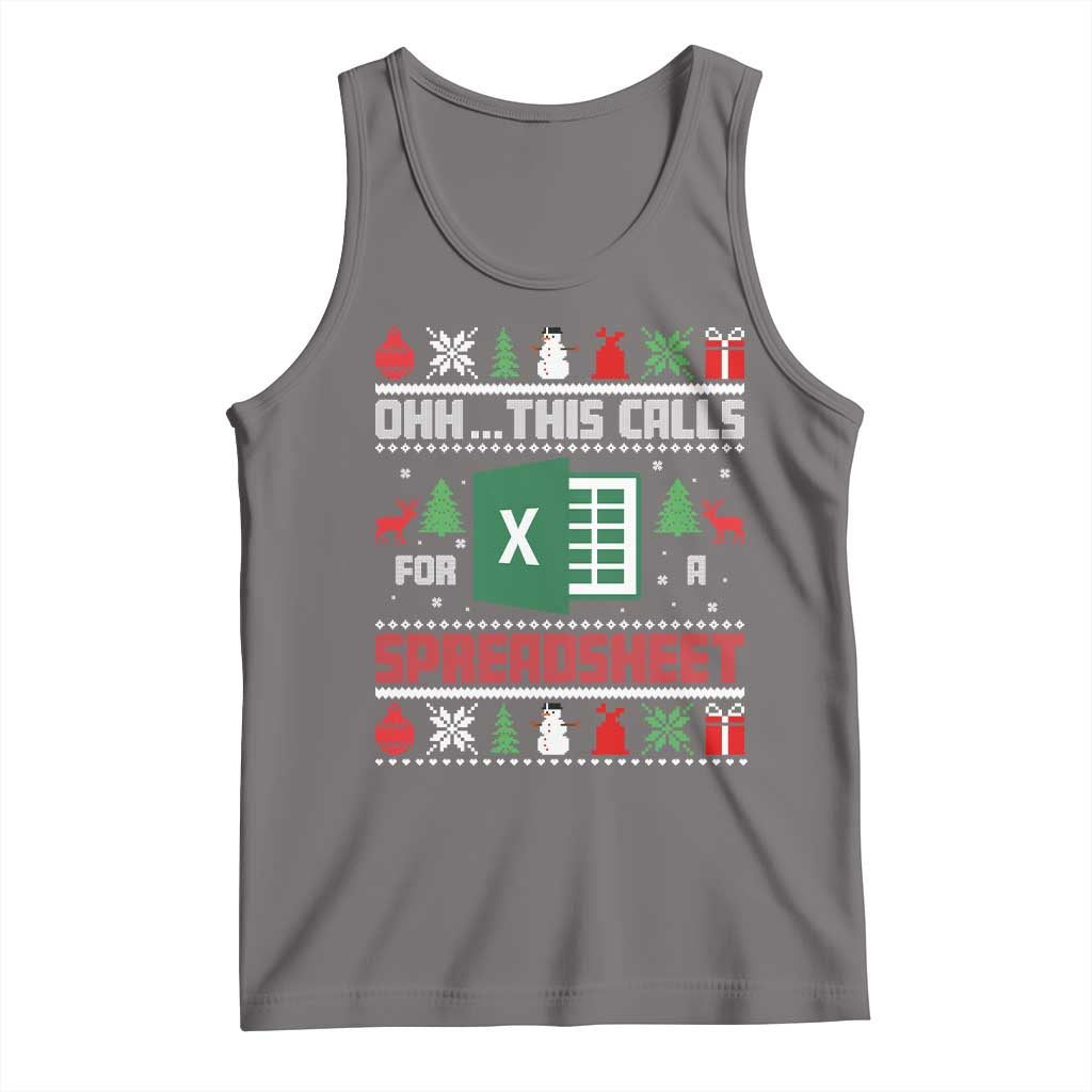 This Calls for a Spreadsheet Christmas Tank Top Funny Excel Xmas Gift for Data Nerds Accountants TS02 Deep Heather Print Your Wear