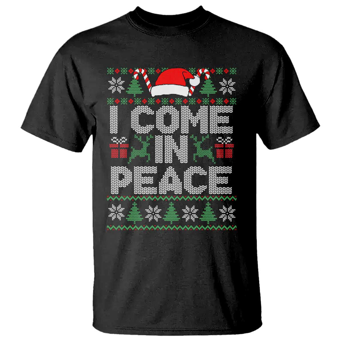 I Come In Peace Funny Christmas Matching Couple T Shirt Offensive Adult Humor Festive Holiday TS02 Black Print Your Wear