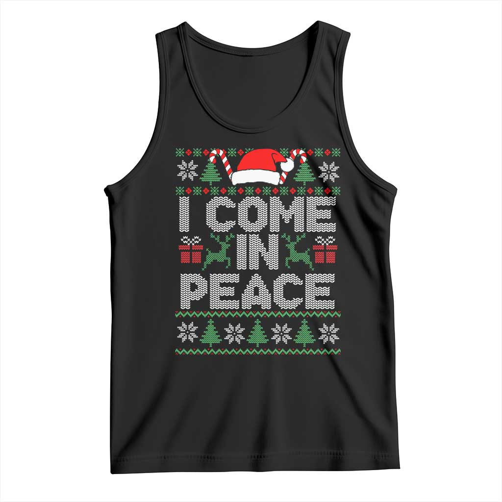 I Come In Peace Funny Christmas Matching Couple Tank Top Offensive Adult Humor Festive Holiday TS02 Black Print Your Wear