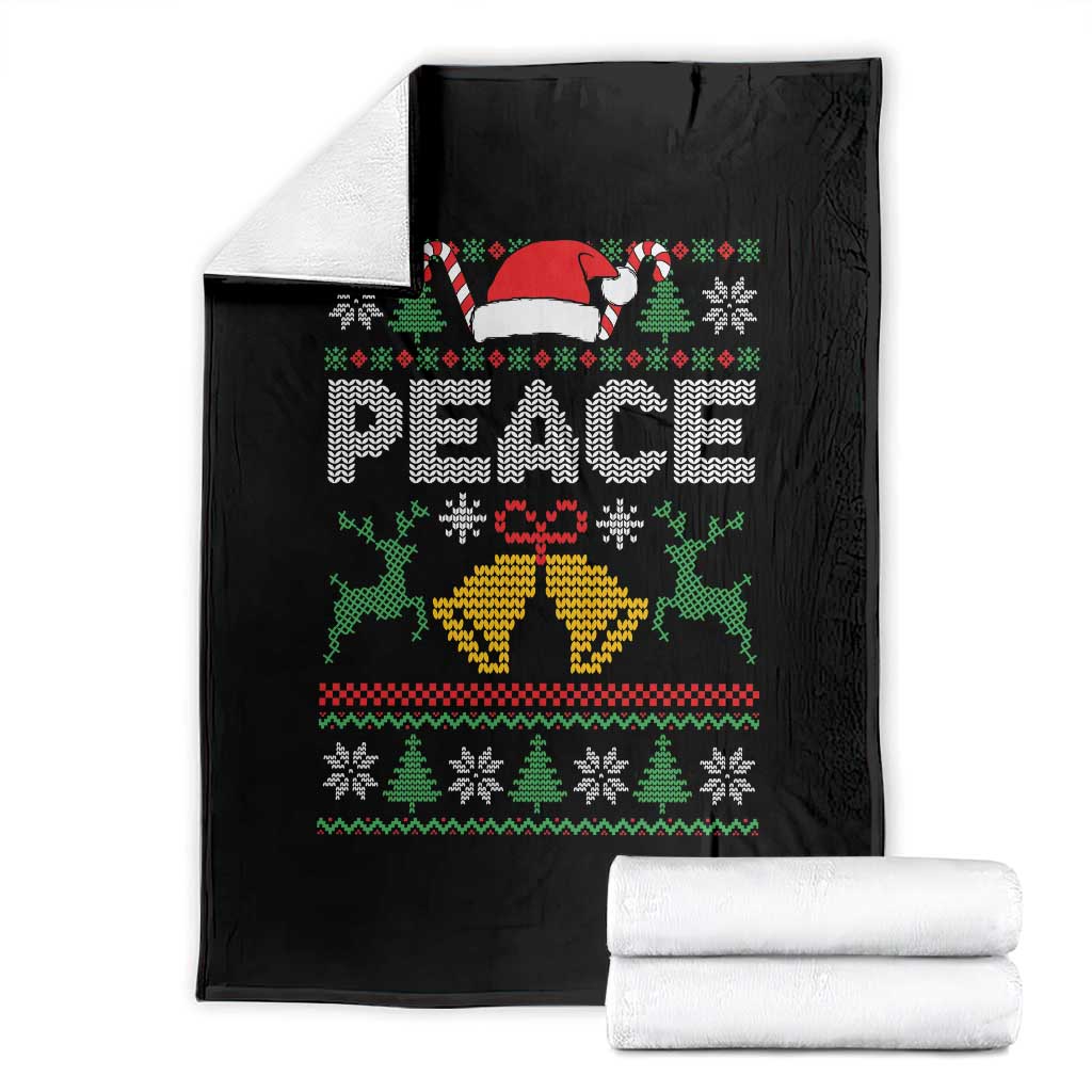 I am Peace Funny Christmas Matching Couple Throw Blanket Offensive Adult Humor Festive Holiday TS02 Black Print Your Wear