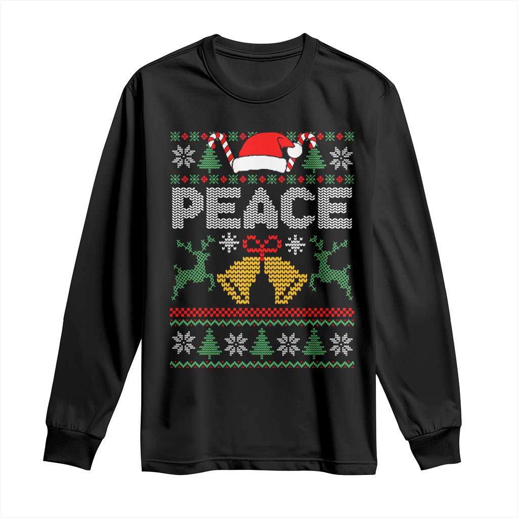 I am Peace Funny Christmas Matching Couple Long Sleeve Shirt Offensive Adult Humor Festive Holiday TS02 Black Print Your Wear