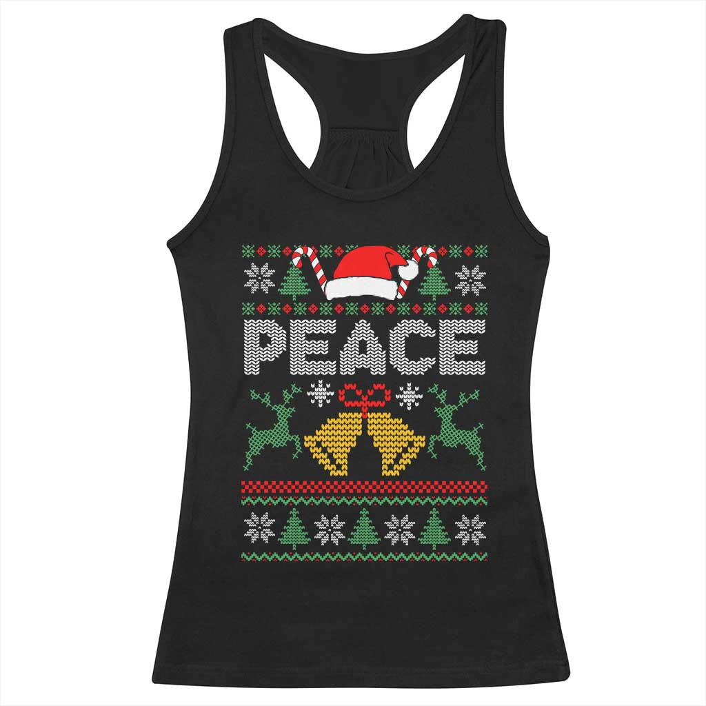 I am Peace Funny Christmas Matching Couple Racerback Tank Top Offensive Adult Humor Festive Holiday TS02 Black Print Your Wear