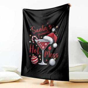 Funny Santa Favorite Hot Mess Throw Blanket Christmas Drinking Cocktail Lover TS02 Print Your Wear