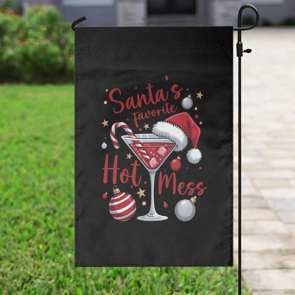 Funny Santa Favorite Hot Mess Garden Flag Christmas Drinking Cocktail Lover TS02 Print Your Wear