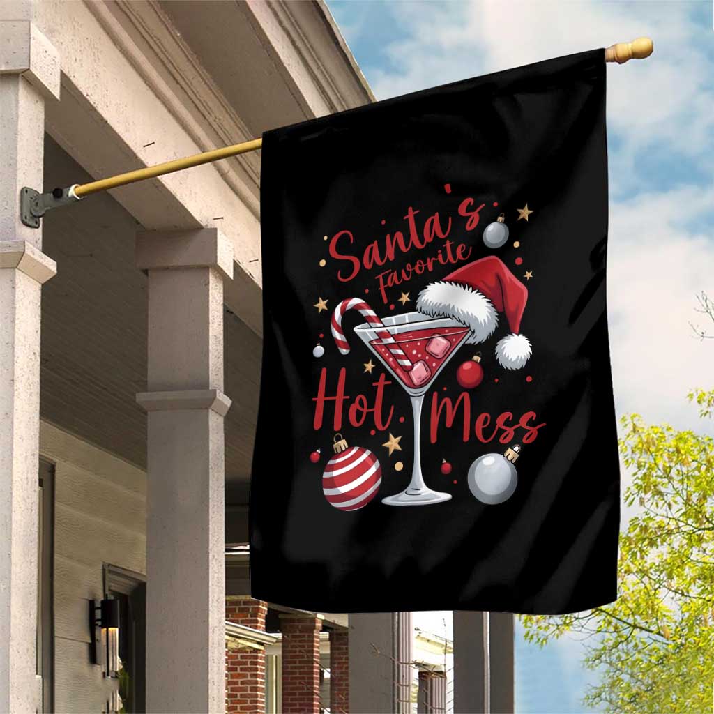 Funny Santa Favorite Hot Mess Garden Flag Christmas Drinking Cocktail Lover TS02 Print Your Wear