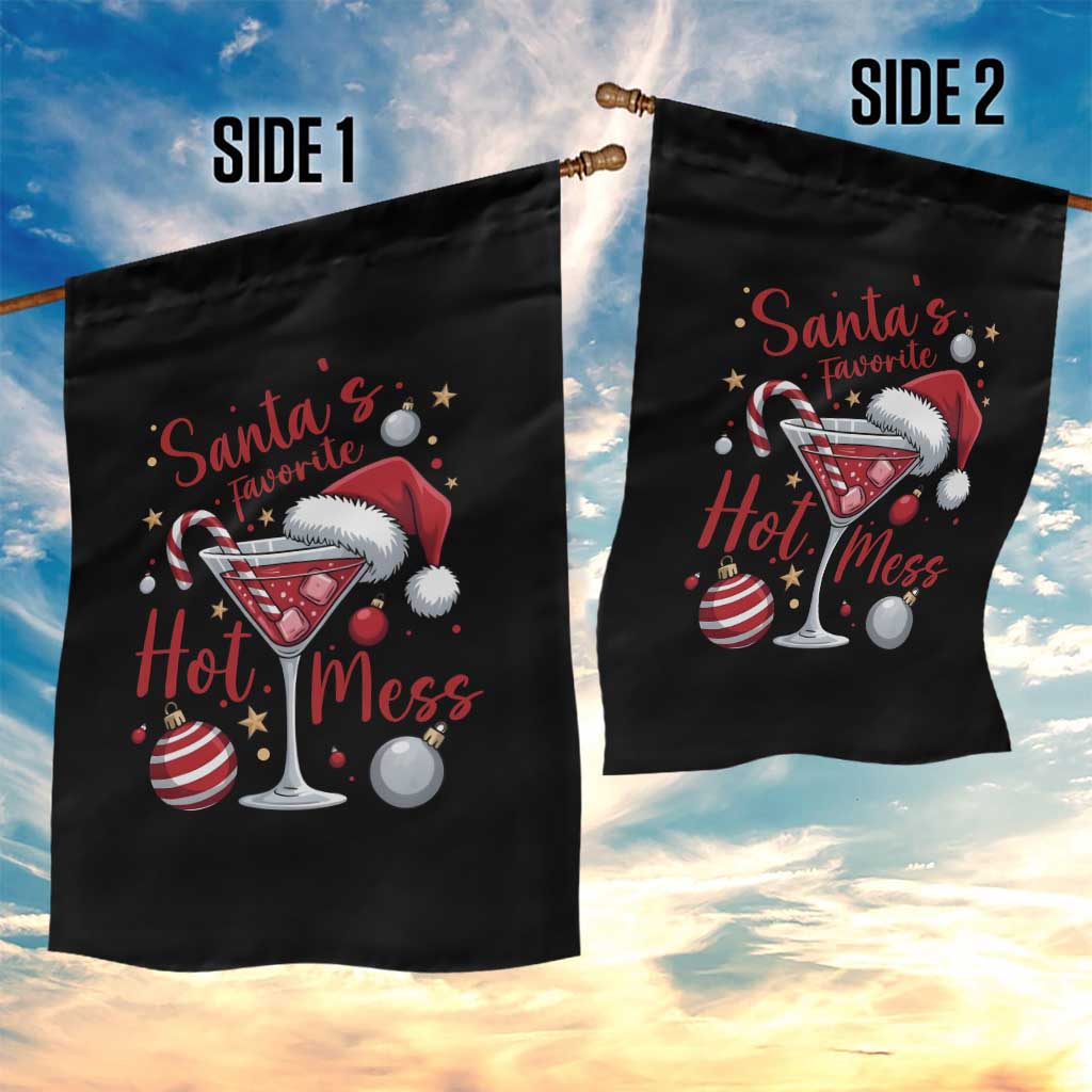 Funny Santa Favorite Hot Mess Garden Flag Christmas Drinking Cocktail Lover TS02 Print Your Wear