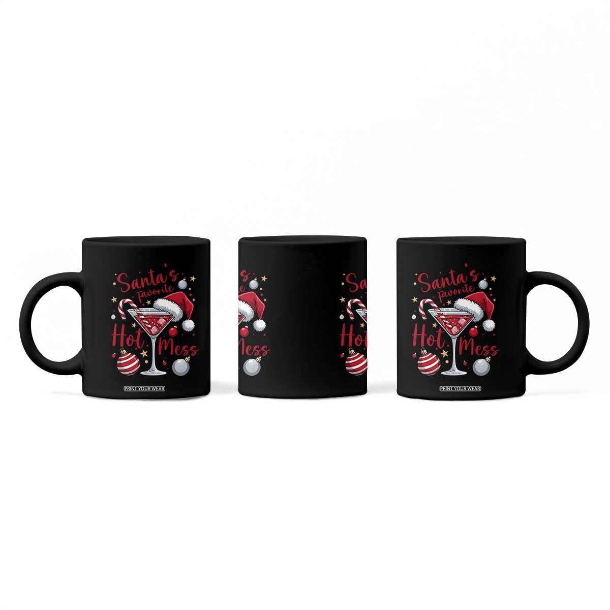 Funny Santa Favorite Hot Mess Coffee Mug Christmas Drinking Cocktail Lover TS02 Print Your Wear