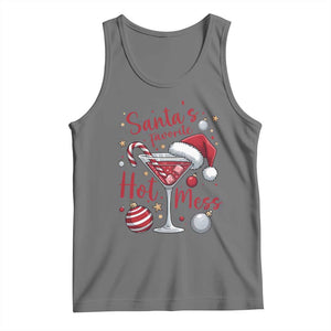 Funny Santa Favorite Hot Mess Tank Top Christmas Drinking Cocktail Lover TS02 Black Heather Print Your Wear