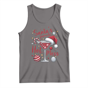 Funny Santa Favorite Hot Mess Tank Top Christmas Drinking Cocktail Lover TS02 Deep Heather Print Your Wear