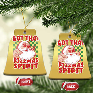 Funny Santa Rizz Xmas Christmas Ornament Got That Rizzmas Spirit Retro Groovy TS02 Bell Flake Gold Print Your Wear