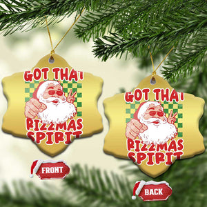 Funny Santa Rizz Xmas Christmas Ornament Got That Rizzmas Spirit Retro Groovy TS02 Snow Flake Gold Print Your Wear