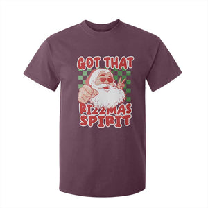 Funny Santa Rizz Christmas T Shirt For Kid Got That Rizzmas Spirit Retro Groovy TS02 Maroon Print Your Wear