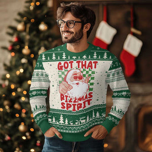 Funny Santa Rizz Xmas Ugly Christmas Sweater Got That Rizzmas Spirit Retro Groovy TS02 Green Print Your Wear