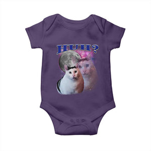 Funny Cat Emotion Meme Baby Onesie Huh Silly Sarcasm TS02 Purple Print Your Wear