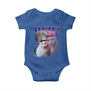 Funny Cat Emotion Meme Baby Onesie Huh Silly Sarcasm TS02 Royal Blue Print Your Wear