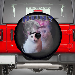 Funny Cat Emotion Meme Spare Tire Cover Huh Silly Sarcasm TS02 Black Print Your Wear