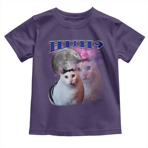 Funny Cat Emotion Meme Toddler T Shirt Huh Silly Sarcasm TS02 Purple Print Your Wear