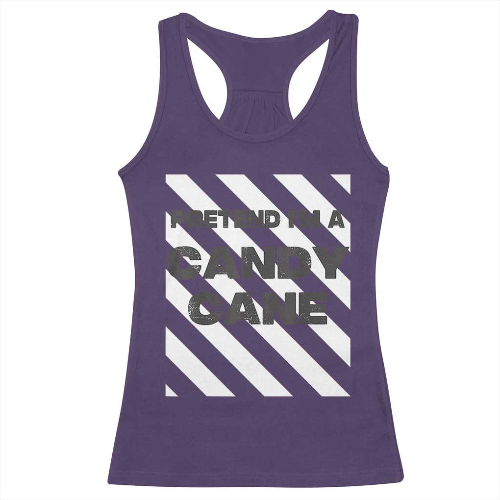 Funny Christmas Costume Racerback Tank Top Pretend I'm A Candy Cane TS02 Purple Print Your Wear