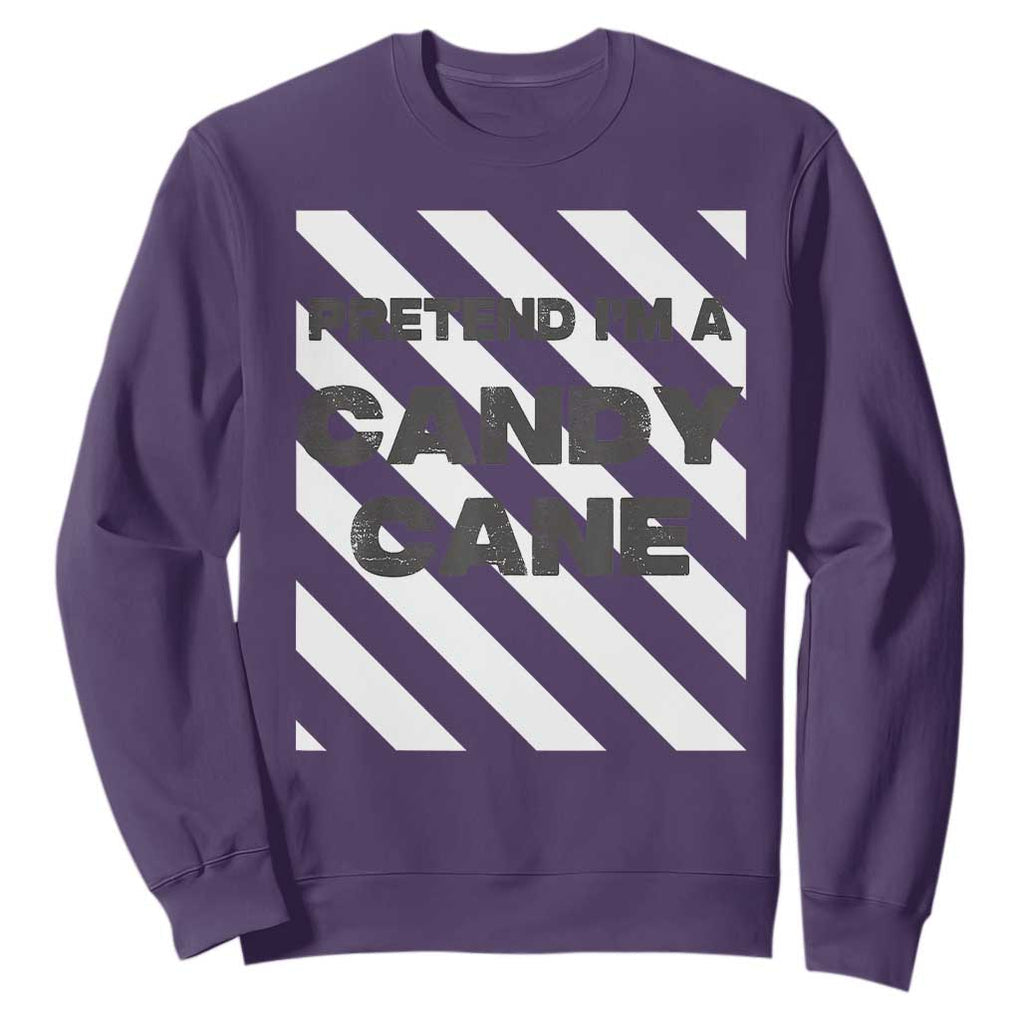 Funny Christmas Costume Sweatshirt Pretend I'm A Candy Cane TS02 Purple Print Your Wear