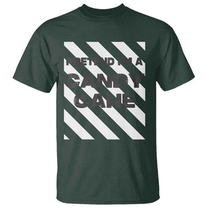 Funny Christmas Costume T Shirt Pretend I'm A Candy Cane TS02 Dark Forest Green Print Your Wear