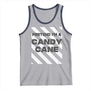 Funny Christmas Costume Tank Top Pretend I'm A Candy Cane TS02 Athletic Heather Navy Print Your Wear