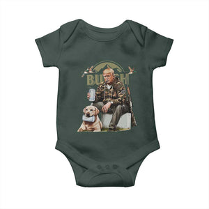 Trump Duck Hunting Baby Onesie Camouflage Old School TS02 Dark Forest Green Print Your Wear