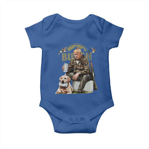 Trump Duck Hunting Baby Onesie Camouflage Old School TS02 Royal Blue Print Your Wear