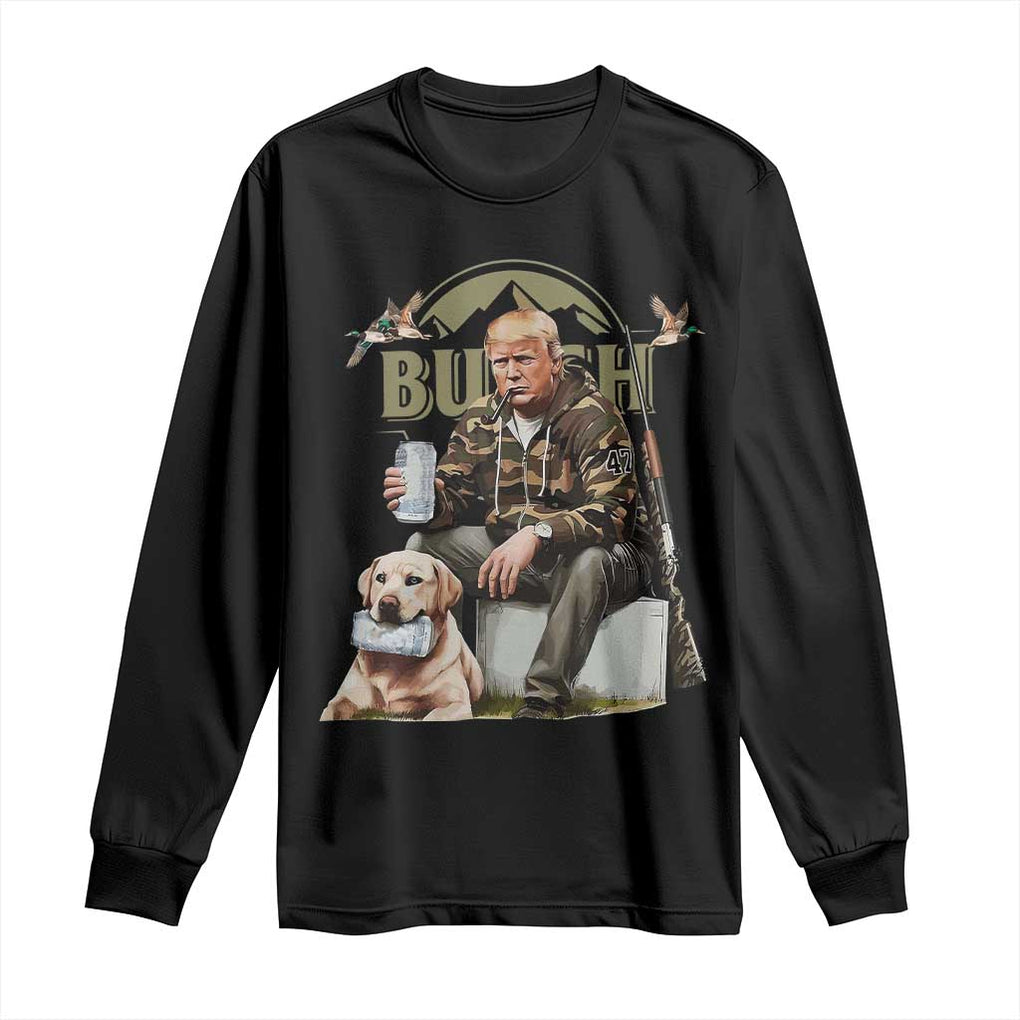 Trump Duck Hunting Long Sleeve Shirt Camouflage Old School TS02 Black Print Your Wear