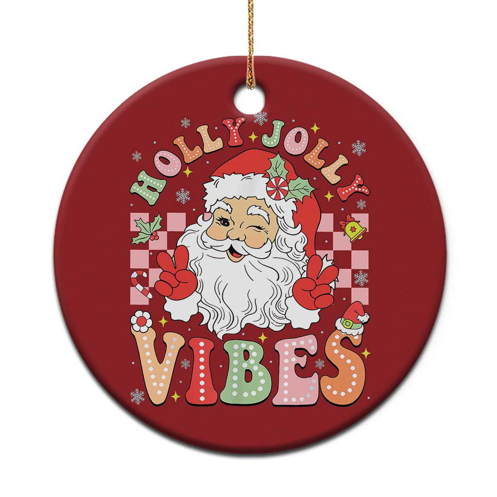 Retro Santa Xmas Christmas Ornament Groovy Cute Santa Claus Christmas Vibes Xmas TS02 Print Your Wear