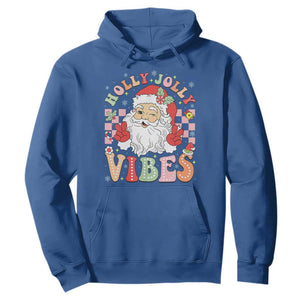 Retro Santa Christmas Hoodie Groovy Cute Santa Claus Christmas Vibes Xmas TS02 Royal Blue Print Your Wear