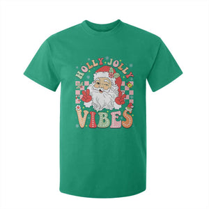 Retro Santa Christmas T Shirt For Kid Groovy Cute Santa Claus Christmas Vibes Xmas TS02 Irish Green Print Your Wear